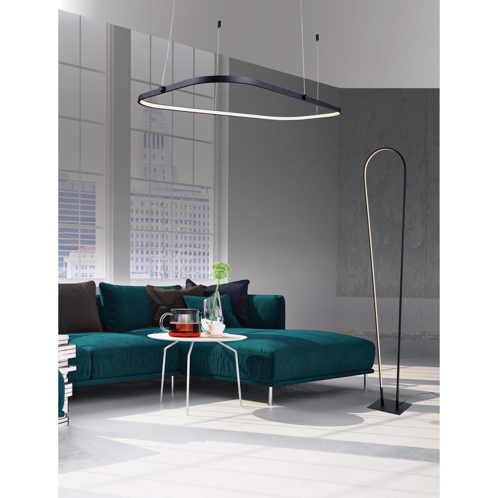 LED Κρεμαστό Φωτιστικό Αλουμινίου Σε Μαύρο Ματ 42W - ZAMBELIS LIGHTS