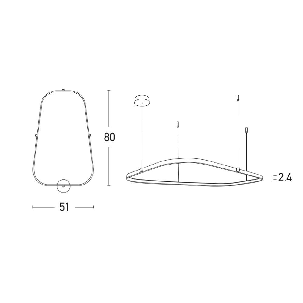 LED Κρεμαστό Φωτιστικό Αλουμινίου Σε Μαύρο Ματ 42W - ZAMBELIS LIGHTS
