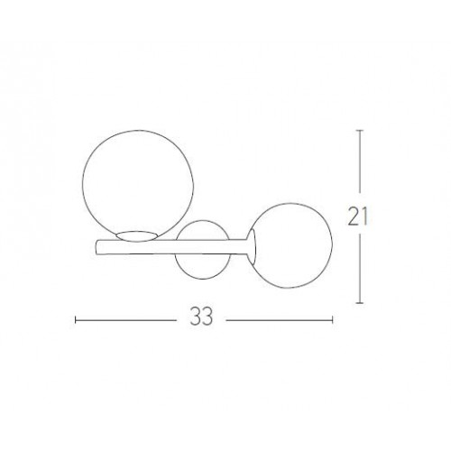 Απλίκα Δίφωτη Μεταλλική Σε Χρυσό Ματ Με Οπάλ Γυαλί 2xE14 max 15W led - Zambelis Lights