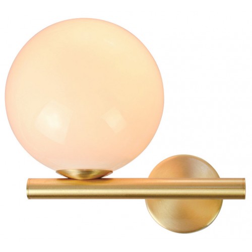 Απλίκα Μεταλλική Σε Χρυσό Ματ Με Οπάλ Γυαλί 1xE14 max 15W led - Zambelis Lights