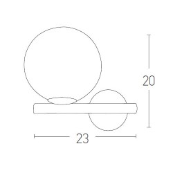 Απλίκα Μεταλλική Σε Χρυσό Ματ Με Οπάλ Γυαλί 1xE14 max 15W led - Zambelis Lights