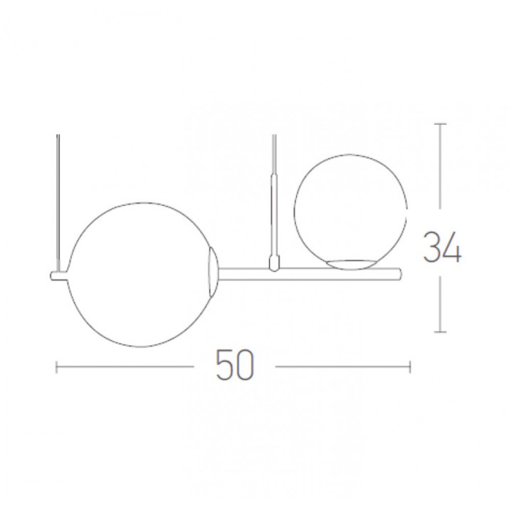 Κρεμαστό Μεταλλικό Φωτιστικό Σε Χρυσό Ματ  Με Οπάλ Γυαλί 2xE27 max 15W led - Zambelis Lights