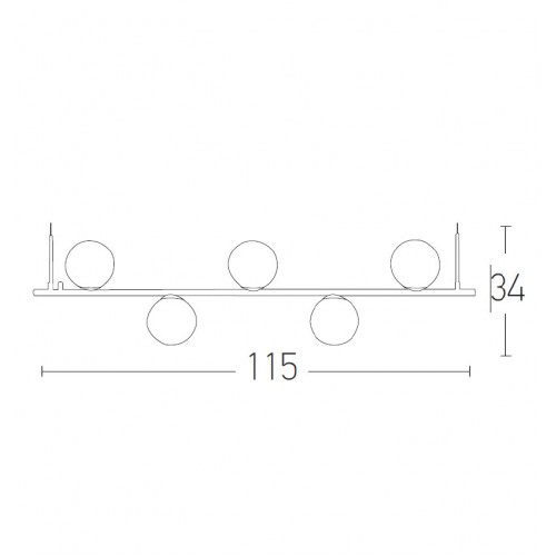 Κρεμαστό Μεταλλικό Φωτιστικό Σε Χρυσό Ματ  Με Οπάλ Γυαλί 5xE14 max 15W led - Zambelis Lights