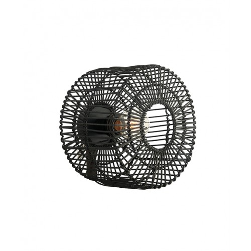 Φωτιστικό Τοίχου Μαύρο Ρατάν 1xE27 - ZAMBELIS LIGHTS