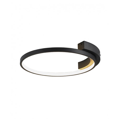 LED Πλαφονιέρα Στρογγυλή από Μέταλλο Σε Μαύρο Χρώμα 25W - Zambelis Lights