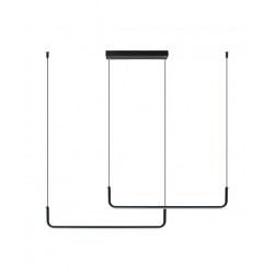 LED Κρεμαστό Φωτιστικό Δίφωτο Από Αλουμίνιο Μαύρο 40W - Zambelis Lights