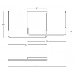 LED Κρεμαστό Φωτιστικό Δίφωτο Από Αλουμίνιο Μαύρο 40W - Zambelis Lights