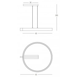 LED Κρεμαστό Φωτιστικό Κυκλικό Αλουμίνιο σε Χρυσό Και Μαύρο Χρώμα 41W - Zambelis Lights