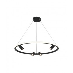 LED Κρεμαστό Πολύφωτο Φωτιστικό με Led Δαχτυλίδι και Τέσσερα Κινούμενα Σποτ 39W + 4x5W - Zambelis Lights