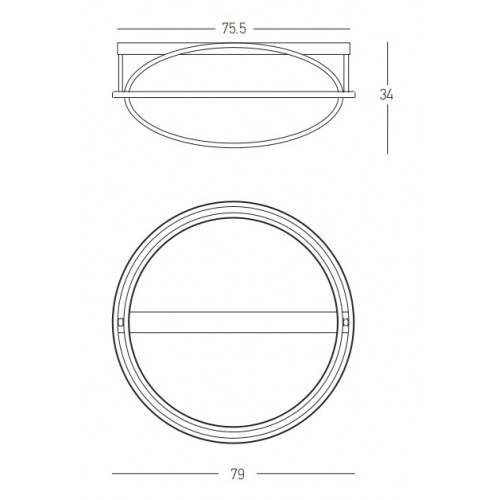 LED Πλαφονιέρα από Μέταλλο Σε Μαύρο Χρώμα 80W - Zambelis Lights