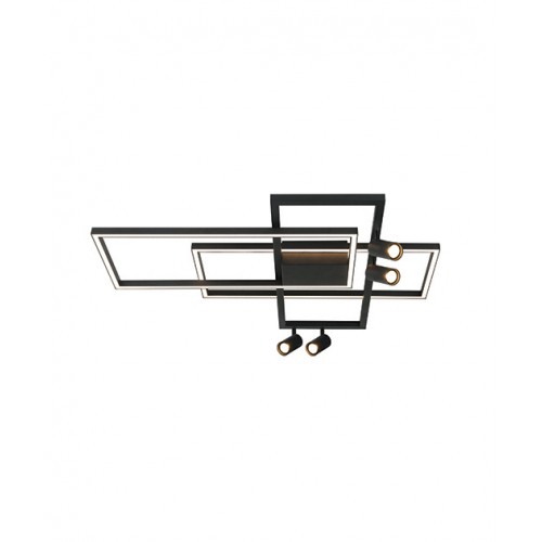 LED Φωτιστικό οροφής από Μέταλλο Σε Μαύρο Χρώμα 32W + 4x5W - Zambelis Lights