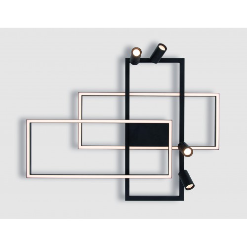 LED Φωτιστικό οροφής από Μέταλλο Σε Μαύρο Χρώμα 32W + 4x5W - Zambelis Lights