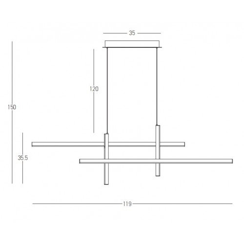 LED Κρεμαστό Φωτιστικό Από Αλουμίνιο Χρυσό 41W - Zambelis Lights