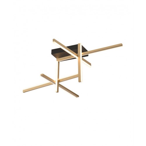 LED Πλαφονιέρα Μεταλλική Χρυσή ματ 46W - Zambelis Lights