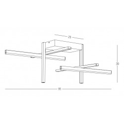 LED Πλαφονιέρα Μεταλλική Χρυσή ματ 46W - Zambelis Lights