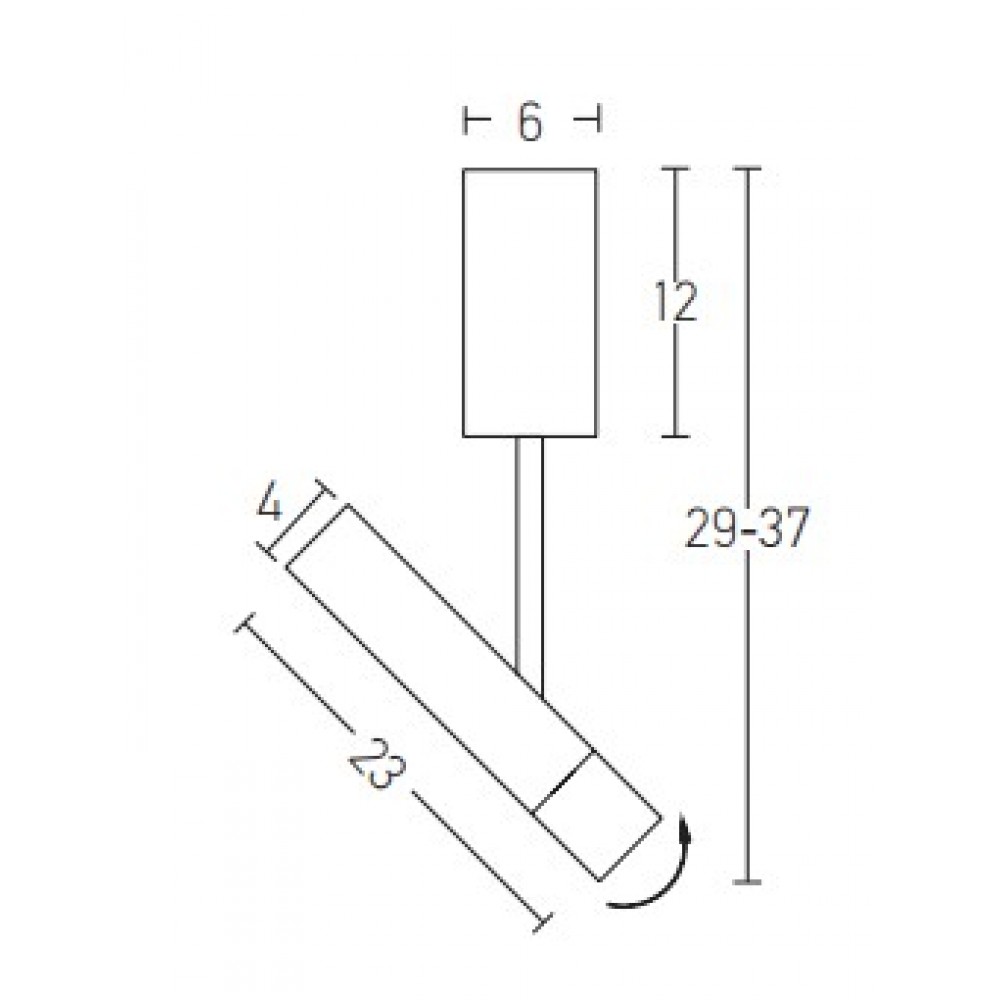 LED Φωτιστικό Οροφής με Ένα Κινούμενο Στικ από Μέταλλο Μαύρο-Χρυσό 4W - Zambelis Lights