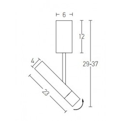 LED Φωτιστικό Οροφής με Ένα Κινούμενο Στικ από Μέταλλο Μαύρο-Χρυσό 4W - Zambelis Lights