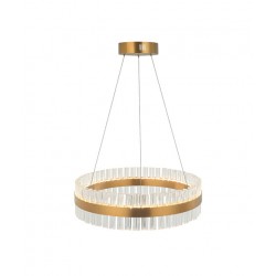 LED Κρεμαστό Φωτιστικό από Ανοξείδωτο Ατσάλι Και Γυαλί Χρυσό Ματ 68W Zambelis Lights