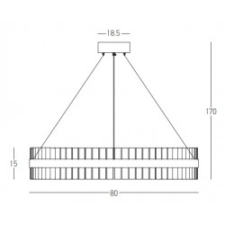 LED Κρεμαστό Φωτιστικό από Ανοξείδωτο Ατσάλι Και Γυαλί Χρυσό Ματ 68W Zambelis Lights