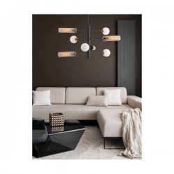 Κρεμαστό Οκτάφωτο Φωτιστικό από Γυαλί και Μέταλλο 4xG9 Led - 4xE27 Zambelis Lights