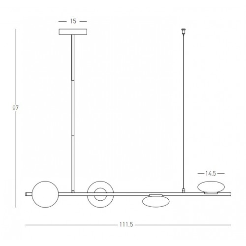 LED Κρεμαστό Τετράφωτο Φωτιστικό Από Μέταλλο Χρυσό Και Λευκό Οπάλ Γυαλί 23W CRi 90 - Zambelis Lights