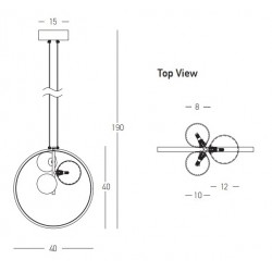 Κρεμαστό Φωτιστικό Τρίφωτο Με Led δαχτυλίδι Από Αλουμίνιο και Γυαλί - Μαύρο 20W + 3xG9 - Zambelis Lights