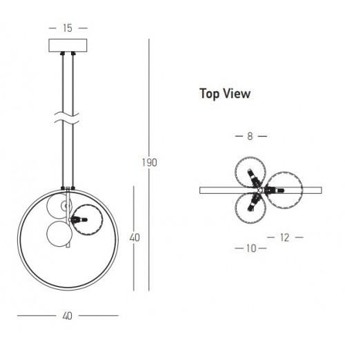 Κρεμαστό Φωτιστικό Τρίφωτο Με Led δαχτυλίδι Από Αλουμίνιο και Γυαλί - Μαύρο 20W + 3xG9 - Zambelis Lights