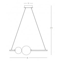 LED Κρεμαστό Φωτιστικό Πολύφωτο από Αλουμίνιο Μαύρο και Γυαλί 11W - Zambelis Lights