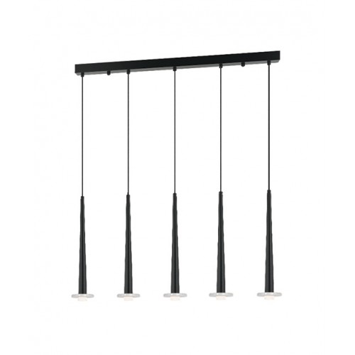 LED Κρεμαστό Φωτιστικό Πολύφωτο Από Αλουμίνιο Μαύρο 15W CRI90 - Zambelis Lights