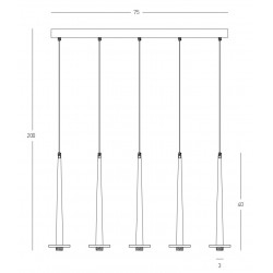 LED Κρεμαστό Φωτιστικό Πολύφωτο Από Αλουμίνιο Μαύρο 15W CRI90 - Zambelis Lights