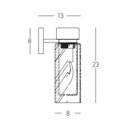 Φωτιστικό Τοίχου Μέταλλο και Γυαλί 1xE14 IP44 - ZAMBELIS LIGHTS