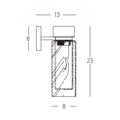 Φωτιστικό Τοίχου Μέταλλο και Γυαλί 1xE14 IP44 - ZAMBELIS LIGHTS