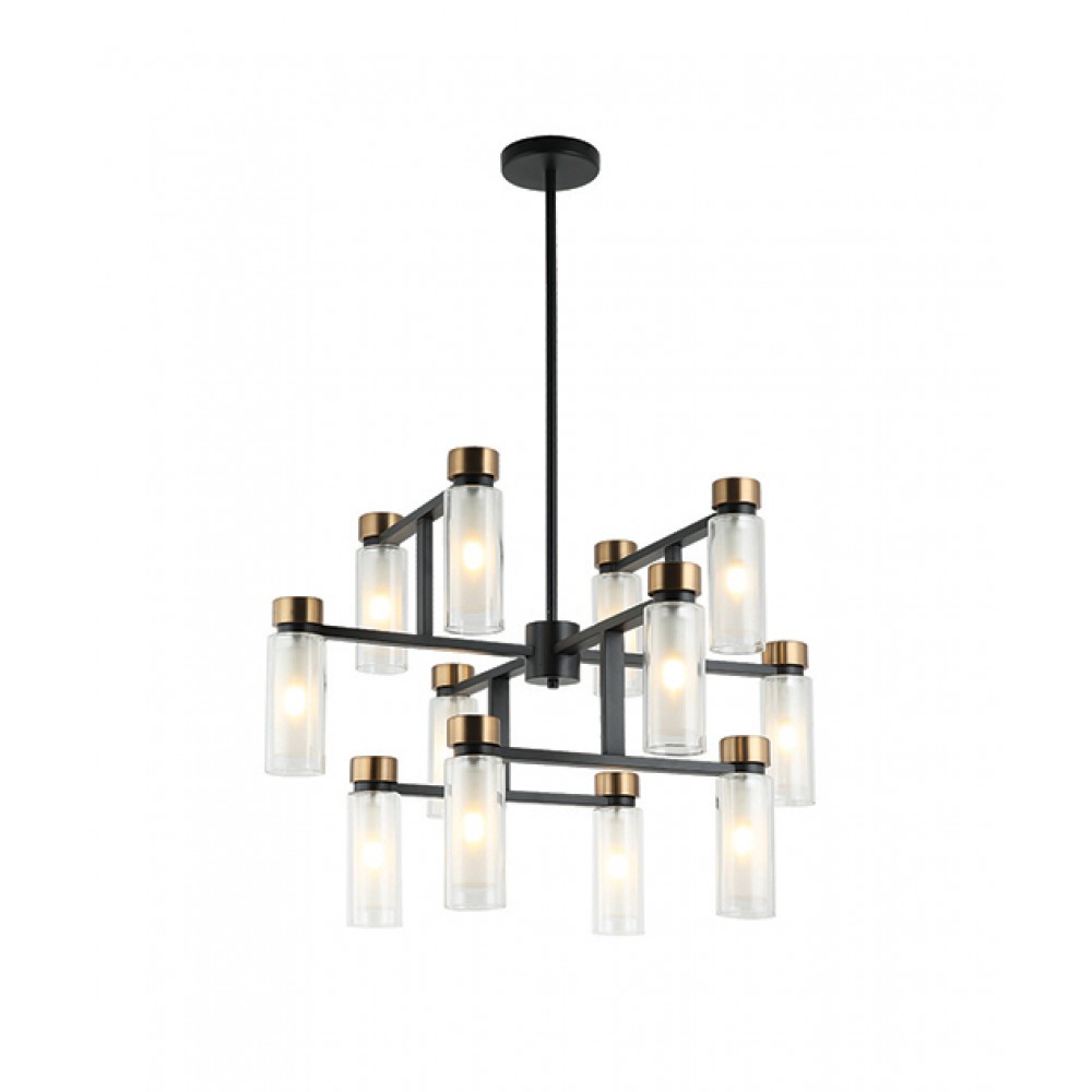 Κρεμαστό Πολύφωτο Από Μέταλλο Και Γυαλί 12xE14 - Zambelis Lights