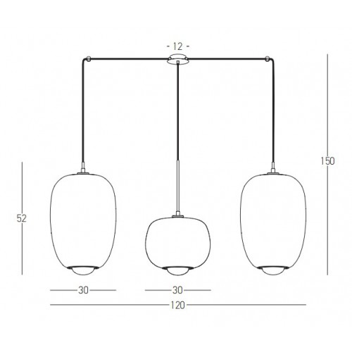 Φωτιστικό Οροφής Τρίφωτο Από Γυαλί Και Μέταλλο Μαύρο Με Χρυσές Λεπτομέρειες 3xG9 Led - Zambelis Lights
