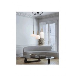 Κρεμαστό τρίφωτο φωτιστικό Από Γυαλί Λευκό Οπάλ 3x E27 - Zambelis Lights