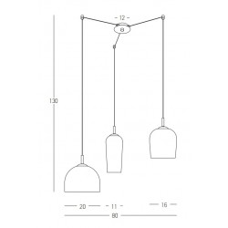 Κρεμαστό Τρίφωτο Φωτιστικό Με Σαμπανιζέ Γυαλιά 3x E14 - Zambelis Lights