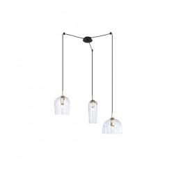 Κρεμαστό Τρίφωτο Φωτιστικό Με Διάφανα Γυαλιά 3x E14 - Zambelis Lights