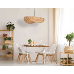 Κρεμαστό Φωτιστικό Μονόφωτο από Μέταλλο και Πλεκτό Σιτάρι D108cm 1xE27 - ZAMBELIS LIGHTS