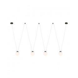 Κρεμαστό Τετράφωτο φωτιστικό από Γυαλί και Μέταλλο Μαύρο Σαγρέ 4xG9 Led Zambelis Lights