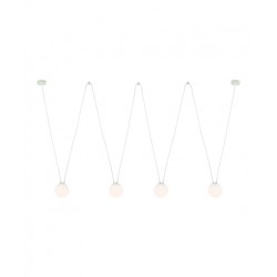 Κρεμαστό Τετράφωτο φωτιστικό από Γυαλί και Μέταλλο Λευκό Σαγρέ 4xG9 Led Zambelis Lights