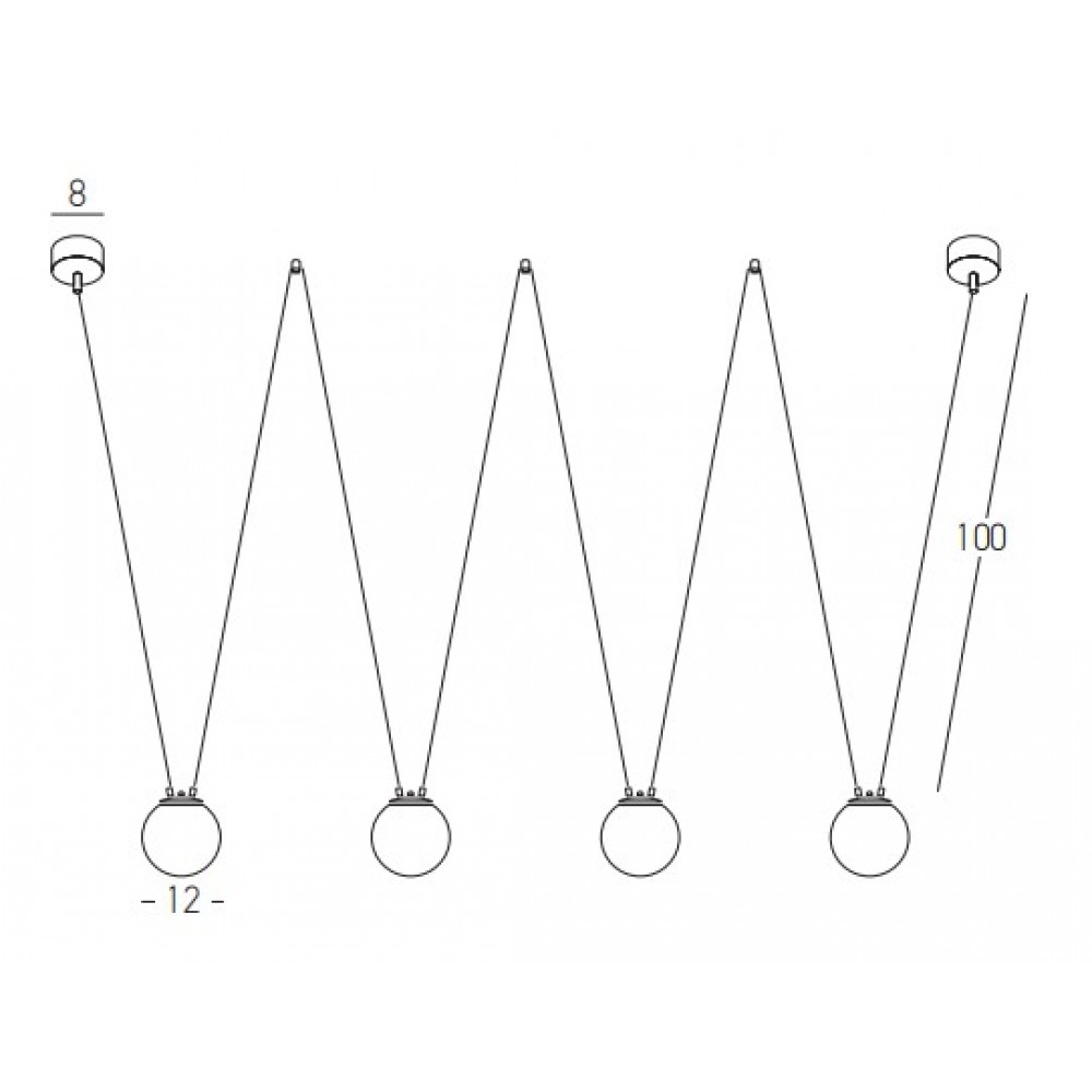 Κρεμαστό Τετράφωτο φωτιστικό από Γυαλί και Μέταλλο Λευκό Σαγρέ 4xG9 Led Zambelis Lights