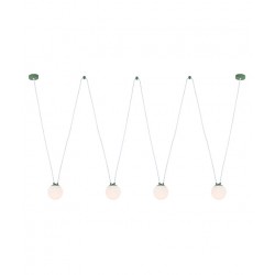 Κρεμαστό Τετράφωτο φωτιστικό από Γυαλί και Μέταλλο Σαγρέ Πράσινο της Ελιάς 4xG9 Led Zambelis Lights