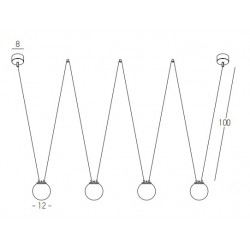 Κρεμαστό Τετράφωτο φωτιστικό από Γυαλί και Μέταλλο Σαγρέ Πράσινο της Ελιάς 4xG9 Led Zambelis Lights