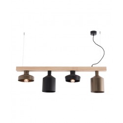 Vintage Κρεμαστό Φωτιστικό Πολύφωτο από Ξύλο και Μέταλλο 4xE27 - ZAMBELIS LIGHTS