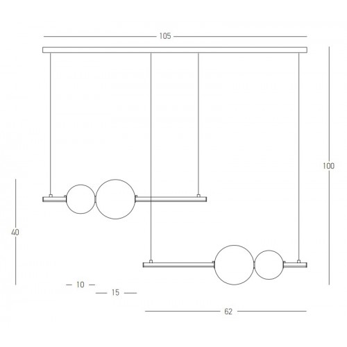 LED Κρεμαστό Φωτιστικό Πολύφωτο από Αλουμίνιο Χρυσό ματ και Λευκή Οπαλίνα 22W - Zambelis Lights