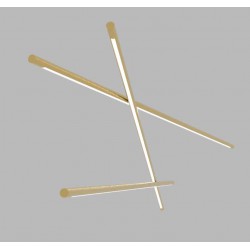 LED Κρεμαστό Φωτιστικό Τρίφωτο Από Αλουμίνιο Χρυσό 64W CRI90 - Zambelis Lights