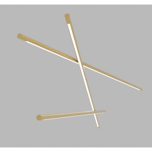 LED Κρεμαστό Φωτιστικό Τρίφωτο Από Αλουμίνιο Χρυσό 64W CRI90 - Zambelis Lights