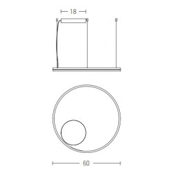 LED Κρεμαστό Φωτιστικό Κυκλικό Αλουμίνιο σε Χρυσό Χρώμα 42W - Zambelis Lights