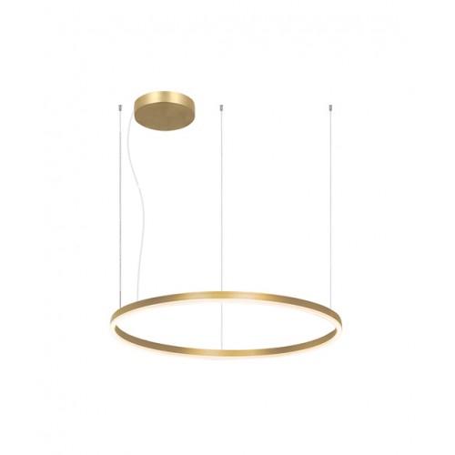 LED Κρεμαστό Φωτιστικό Κυκλικό Αλουμίνιο σε Χρυσό Χρώμα 55W - Zambelis Lights