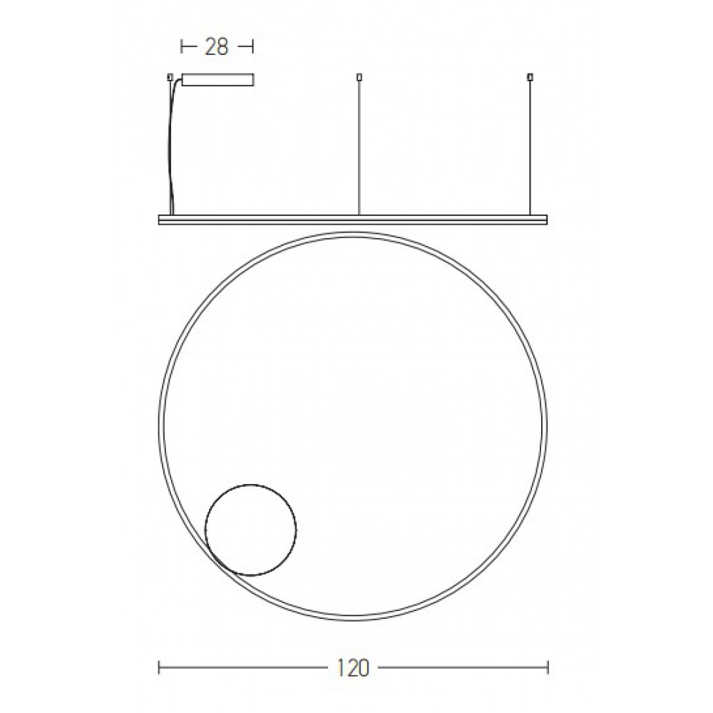 LED Κρεμαστό Φωτιστικό Κυκλικό Αλουμίνιο σε Χρυσό Χρώμα 84W - Zambelis Lights